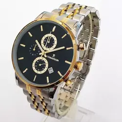 رومانسون مردانه ساعت بندفلزی مردانه ضدآب تاریخ شمار شیک و خاص لاکچری حراجی ساعت