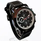 ساعت مچی مردانه بندجیر ارسال رایگان قاب مشکی تاریخ شمار طرح سه موتور