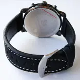 ساعت مچی مردانه بندجیر ارسال رایگان قاب مشکی تاریخ شمار طرح سه موتور