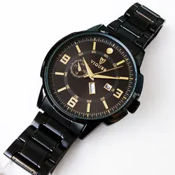 ساعت مچی بندفلزی مردانه ساعت مشکی ضدآب ارسال رایگان دوتاریخه تاریخ شمار