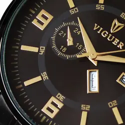 ساعت مچی بندفلزی مردانه ساعت مشکی ضدآب ارسال رایگان دوتاریخه تاریخ شمار