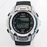 ساعت مچی اسپرت پسرانه نقره ای مشکی ورزشی‌ sport،جی شاک،خرید ارزان،کادویی،ضدآب،کرنومتر گالری جوان،ساعت عمده کد 4