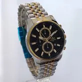 ELEGANCE الگانس ارسال رایگان بند فلزی مردانه ساعت طلایی کرنوگراف سه موتور فعال تاریخ شمار ضدآب کد 5