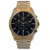 الگانس بند فلزی مردانه ساعت مشکی کرنوگراف سه موتور فعال تاریخ شمار ضدآب 22 ELEGANCE