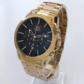 الگانس بند فلزی مردانه ساعت مشکی کرنوگراف سه موتور فعال تاریخ شمار ضدآب 22 ELEGANCE