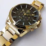 الگانس بند فلزی مردانه ساعت مشکی کرنوگراف سه موتور فعال تاریخ شمار ضدآب 22 ELEGANCE