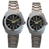 ساعت ست زنانه و مردانه بندفلزی ساعت جفتی ساعت نقره ای ارسال رایگان جعبه دار ساعت مچی دوتایی رانکر