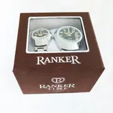 ساعت ست زنانه و مردانه بندفلزی ساعت جفتی ساعت نقره ای ارسال رایگان جعبه دار ساعت مچی دوتایی رانکر