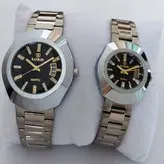 ساعت ست زنانه و مردانه بندفلزی ساعت جفتی ساعت نقره ای ارسال رایگان جعبه دار ساعت مچی دوتایی رانکر