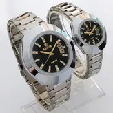 ساعت ست زنانه و مردانه بندفلزی ساعت جفتی ساعت نقره ای ارسال رایگان جعبه دار ساعت مچی دوتایی رانکر