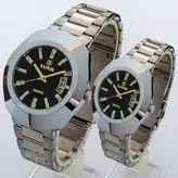 ساعت ست زنانه و مردانه بندفلزی ساعت جفتی ساعت نقره ای ارسال رایگان جعبه دار ساعت مچی دوتایی رانکر