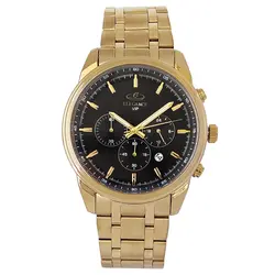 الگانس مردانه ساعت بندفلزی ELEGANCE وی آی پی VIP کرنوگراف سه موتور رنگ ثابت ارسال رایگان طلایی مشکی ضدآب تاریخ شمار