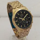 الگانس مردانه ساعت بندفلزی ELEGANCE وی آی پی VIP کرنوگراف سه موتور رنگ ثابت ارسال رایگان طلایی مشکی ضدآب تاریخ شمار