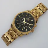 الگانس مردانه ساعت بندفلزی ELEGANCE وی آی پی VIP کرنوگراف سه موتور رنگ ثابت ارسال رایگان طلایی مشکی ضدآب تاریخ شمار