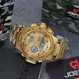 ساعت دو زمانه JOEFOX دیجیتال و آنالوگ 🔹مقاوم در برابر آب 🔹روز شمار و تاریخ شمار 🔹قابلیت نمایش 24 ساعته 🔹قابلیت نمایش ساعت دوم 🔹صفحه طرح‌دار 🔹نور پس زمینه 🔹تایمر 🔹آلارم