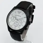 ساعت اسپرت مردانه ساعت بندچرمی مردانه سه موتور کرنوگراف ارسال رایگان ضدآب تاریخ شمار امپریوآرمانی ساعت مشکی