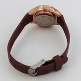 ساعت مچی عقربه ای دخترانه بندسیلیکونی قهوه ای اسپرت رنگی تاریخ شمار