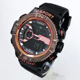 ساعت اسپرت نارنجی دیجیتال پسرانه ضدآب جی شاک چراغدار کرنومتر آلارم زنگ هشدار چراغ دار ارسال رایگان تاریخ شمار Sport