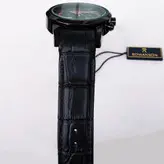 ساعت رومانسون مردانه بندچرمی فیکس قفل کلیپسی سه موتور فعال کرنوگراف ضدآب تاریخ شمار زیبا مشکی رزگلد