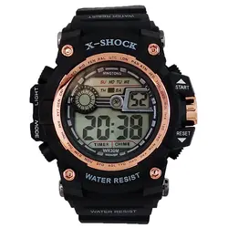 ساعت پسرانه جی شاک دیجیتال مشکی رزگلد ضدآب چراغدار کرنومتر اسپرت X-SHOCKورزشیSPORT