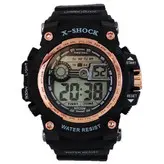ساعت پسرانه جی شاک دیجیتال مشکی رزگلد ضدآب چراغدار کرنومتر اسپرت X-SHOCKورزشیSPORT
