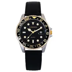 ساعت مردانه رولکس بندچرمی مشکی طلایی نقره ای ضدآب ارسال رایگان تاریخ شمار ذره بینی طرح رولکس