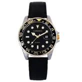 ساعت مردانه رولکس بندچرمی مشکی طلایی نقره ای ضدآب ارسال رایگان تاریخ شمار ذره بینی طرح رولکس