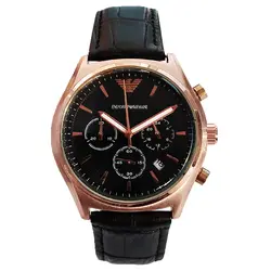 کادو روزمرد ساعت بند چرمی مردانه امپریوآرمانی سه موتور فعال تاریخ شمار کرنوگراف ارسال رایگان