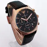 کادو روزمرد ساعت بند چرمی مردانه امپریوآرمانی سه موتور فعال تاریخ شمار کرنوگراف ارسال رایگان