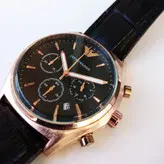 کادو روزمرد ساعت بند چرمی مردانه امپریوآرمانی سه موتور فعال تاریخ شمار کرنوگراف ارسال رایگان