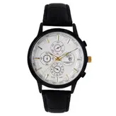 ساعت تیسوتTISSOT ارسال رایگان مردانه بندچرمی ضدآب طرح سه موتوره (تک موتور فعال )ساعت سفید مشکی اسپرت تاریخ شمار