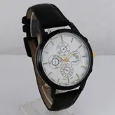 ساعت تیسوتTISSOT ارسال رایگان مردانه بندچرمی ضدآب طرح سه موتوره (تک موتور فعال )ساعت سفید مشکی اسپرت تاریخ شمار