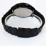 ساعت مچی مردانه بندفلزی ساعت مشکی کرنوگراف سه موتور فعال تاریخ شمار ضدآب