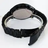 ساعت مچی مردانه بندفلزی ساعت مشکی کرنوگراف سه موتور فعال تاریخ شمار ضدآب