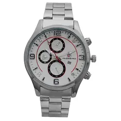 ساعت بندفلزی مردانه ضدآب ارسال رایگان نقره ای سفید تاریخ شمار عقربه ای اسپرت  کادوی خاص ساعت نقره ای