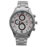 ساعت بندفلزی مردانه ضدآب ارسال رایگان نقره ای سفید تاریخ شمار عقربه ای اسپرت  کادوی خاص ساعت نقره ای