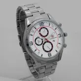 ساعت بندفلزی مردانه ضدآب ارسال رایگان نقره ای سفید تاریخ شمار عقربه ای اسپرت  کادوی خاص ساعت نقره ای