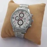 ساعت بندفلزی مردانه ضدآب ارسال رایگان نقره ای سفید تاریخ شمار عقربه ای اسپرت  کادوی خاص ساعت نقره ای
