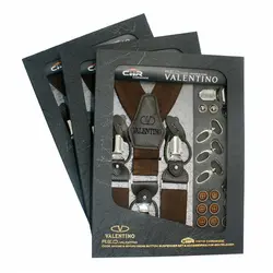 کیت ساس بند مردانه(دکمه‌ای و کلیپس) مدل والنتینو کش نقش برجسته