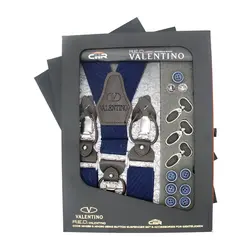 کیت ساس بند مردانه(دکمه‌ای و کلیپس) مدل والنتینو کش نقش برجسته