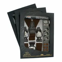 کیت ساس بند مردانه(دکمه‌ای و کلیپس) مدل والنتینو کش نقش برجسته