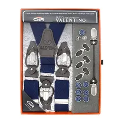 کیت ساس بند مردانه(دکمه‌ای و کلیپس) مدل والنتینو کش نقش برجسته