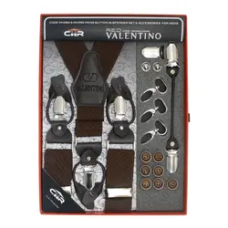 کیت ساس بند مردانه(دکمه‌ای و کلیپس) مدل والنتینو کش نقش برجسته