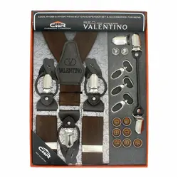 کیت ساس بند مردانه(دکمه‌ای و کلیپس) مدل والنتینو کش نقش برجسته