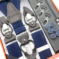 کیت ساس بند مردانه(دکمه‌ای و کلیپس) مدل والنتینو کش نقش برجسته