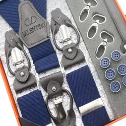کیت ساس بند مردانه(دکمه‌ای و کلیپس) مدل والنتینو کش نقش برجسته