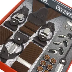 کیت ساس بند مردانه(دکمه‌ای و کلیپس) مدل والنتینو کش نقش برجسته