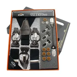 کیت ساس بند مردانه(دکمه‌ای و کلیپس) مدل والنتینو کش ساده