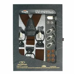 کیت ساس بند مردانه(دکمه‌ای و کلیپس) مدل والنتینو کش ساده
