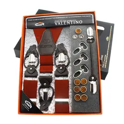 کیت ساس بند مردانه(دکمه‌ای و کلیپس) مدل والنتینو کش ساده
